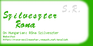 szilveszter rona business card